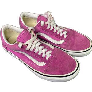 Vans Old Skool Sneakers Suede Canvas Low Sk8 Skater Shoes Womens 7 Fuchsia Pink